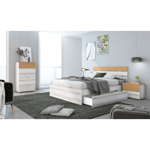 Cabeceira 160cm cor madeira e branco LUCCA Cabeceira 160cm cor madeira e branco LUCCA