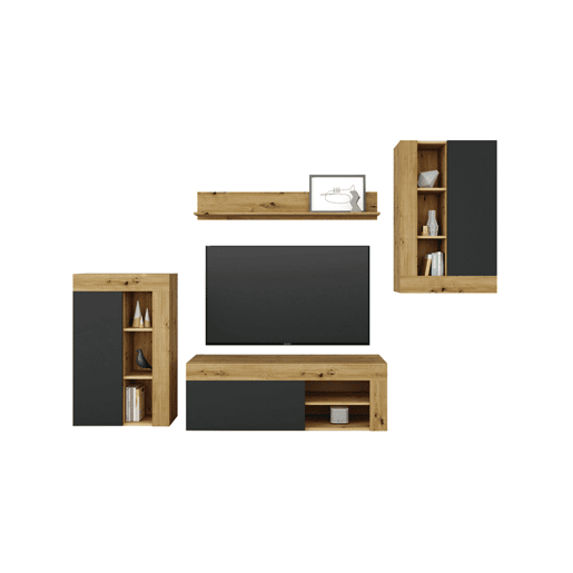 Compacto de TV LEO 260cm em carvalho e antracite