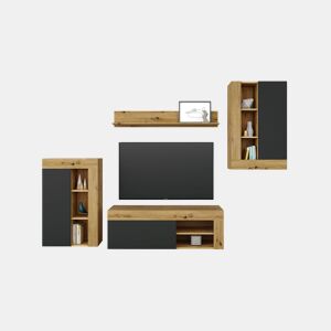 Compacto de TV LEO 260cm em carvalho e antracite
