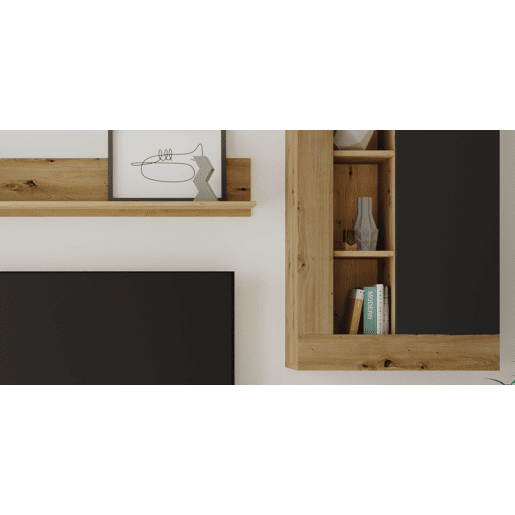 Compacto de TV LEO 260cm em carvalho e antracite