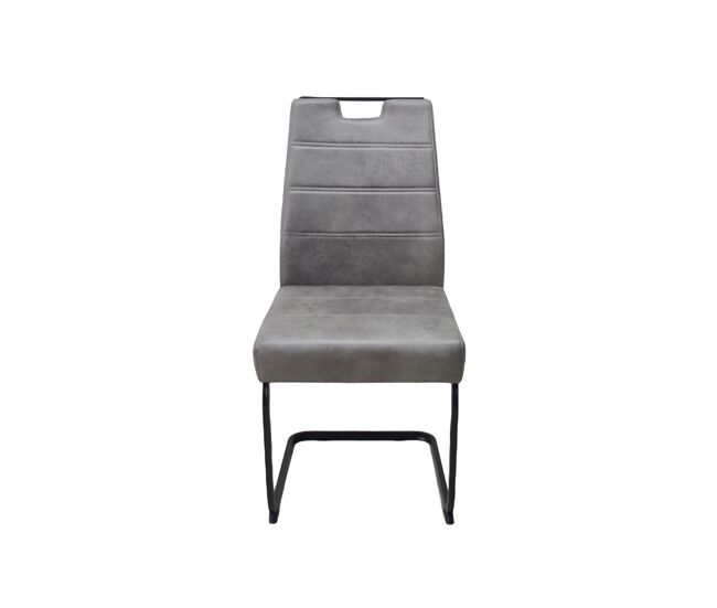 Silla KERSTIN tapizada en microfibra color gris