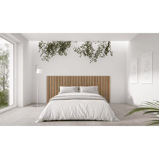 Painel de madeira LANDRU cor de carvalho 50x120cm
