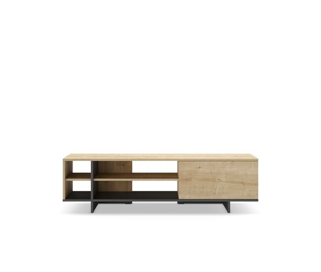 Mueble tv 1 puerta 4 huecos roble 160cm cequoia
