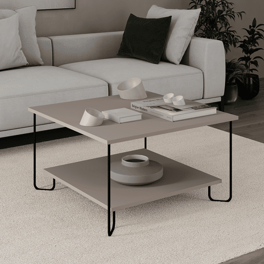 Mesa de centro TONKA quadrada taupe Mesa de centro TONKA quadrada taupe