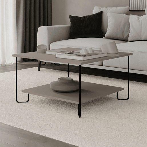 Mesa de centro TONKA quadrada taupe Mesa de centro TONKA quadrada taupe