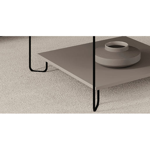 Mesa de centro TONKA quadrada taupe Mesa de centro TONKA quadrada taupe