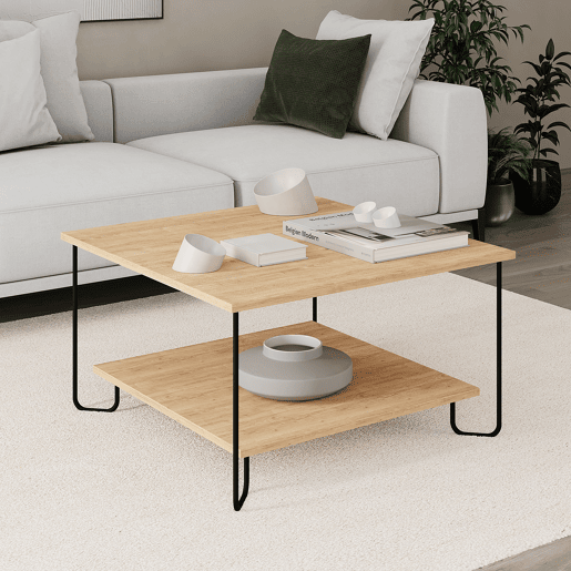 Mesa de centro quadrada carvalho TONKA