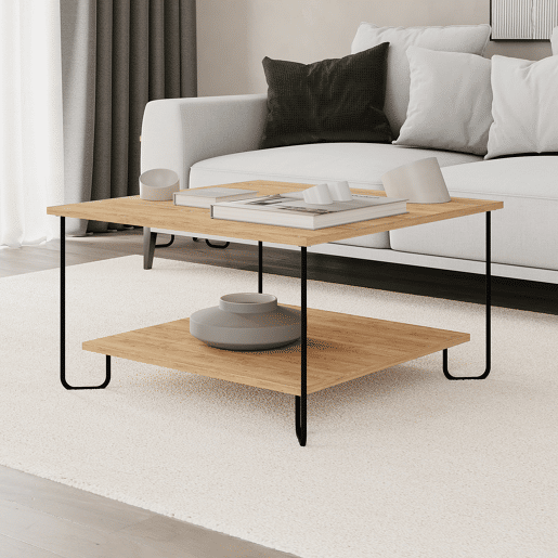 Mesa de centro quadrada carvalho TONKA