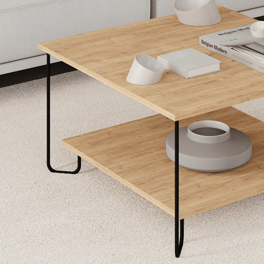 Mesa de centro quadrada carvalho TONKA