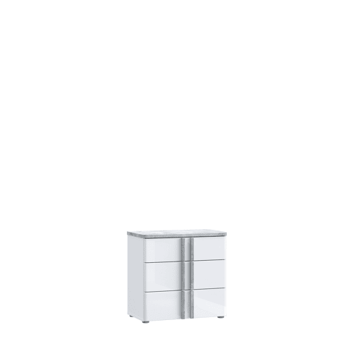 Mesa de cabeceira 3 gavetas branco mate BUGANVILLA Mesa de cabeceira 3 gavetas branco mate BUGANVILLA