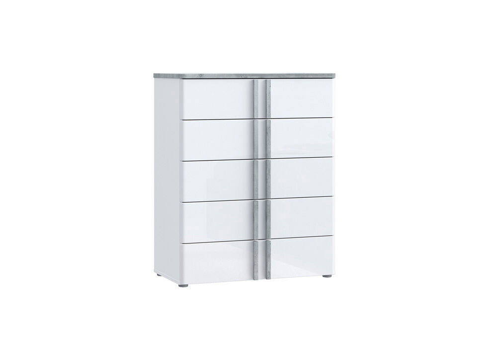 Cómoda 5 cajones blanco mate BUGANVILLA