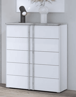 Cômoda 5 gavetas branco mate BUGANVILLA