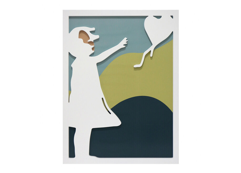 Cuadro niña globo CORAZON BANKSY