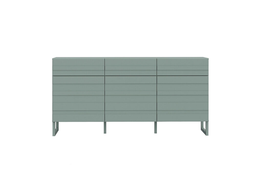 Aparador 3 puertas 3 cajones verde bretania - conforama