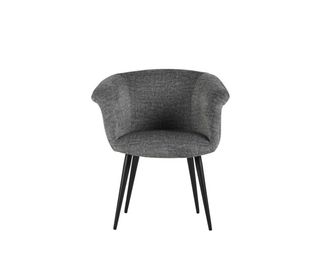 Silla de comedor azul RIZOS tapizada en tela