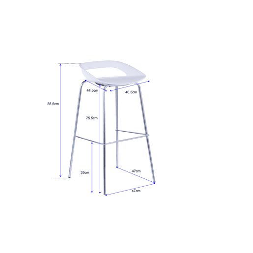 Banco alto STAR branco fixo 86,5cm de altura