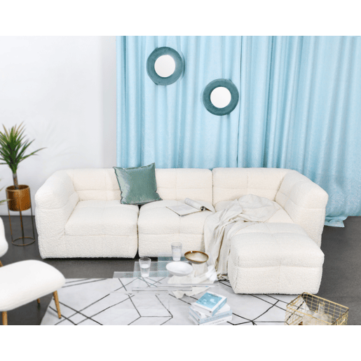 Chaise longue 3 lugares GINGER reversível branca