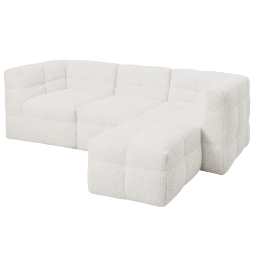 Chaise longue 3 lugares GINGER reversível branca