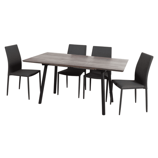 Conjunto de mesa e quatro cadeiras LOTTO wengué