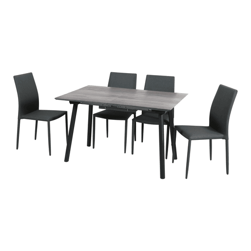 Conjunto de mesa e quatro cadeiras LOTTO wengué