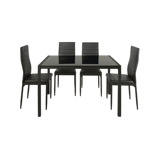 Conjunto de mesa com 4 cadeiras JET preto Conjunto de mesa com 4 cadeiras JET preto