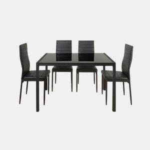 Conjunto de mesa com 4 cadeiras JET preto