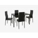 Conjunto de mesa con 4 sillas JET negro Conjunto de mesa con 4 sillas JET negro Negro