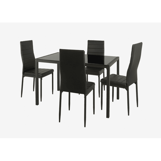 Conjunto de mesa com 4 cadeiras JET preto Conjunto de mesa com 4 cadeiras JET preto