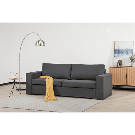 Sofá fixo 3 lugares JUNO cinza escuro Sofá fixo 3 lugares JUNO cinza escuro