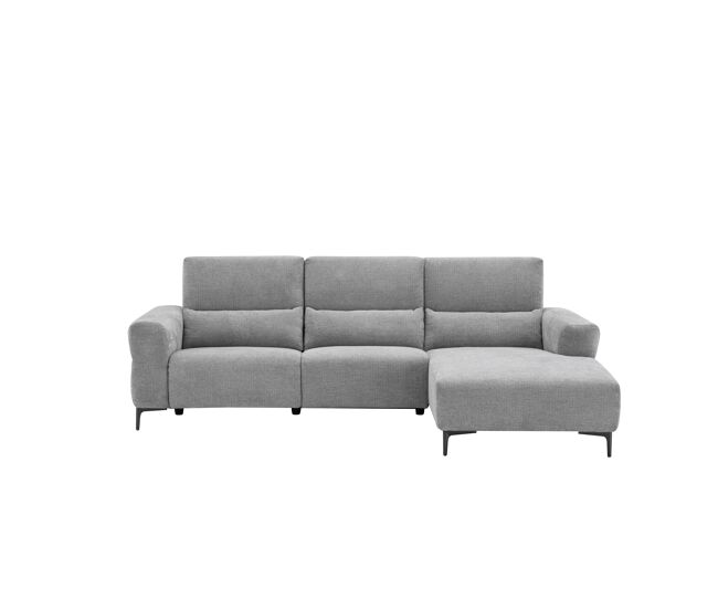 Chaise longue relax eléctrica 4 plazas LEANIS lado derecho gris