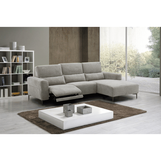Chaise longue relax 4 lugares elétrica LEANIS dereita bege Chaise longue relax 4 lugares elétrica LEANIS dereita bege