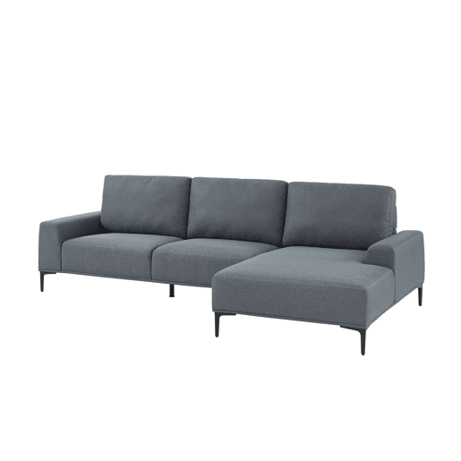 Chaise longue 3 lugares DANTE dereita cinza