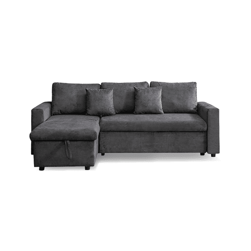 Chaise longue DRAKO reversível 3 lugares cinza escuro