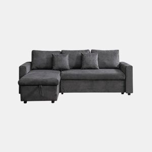 Chaise longue DRAKO reversível 3 lugares cinza escuro