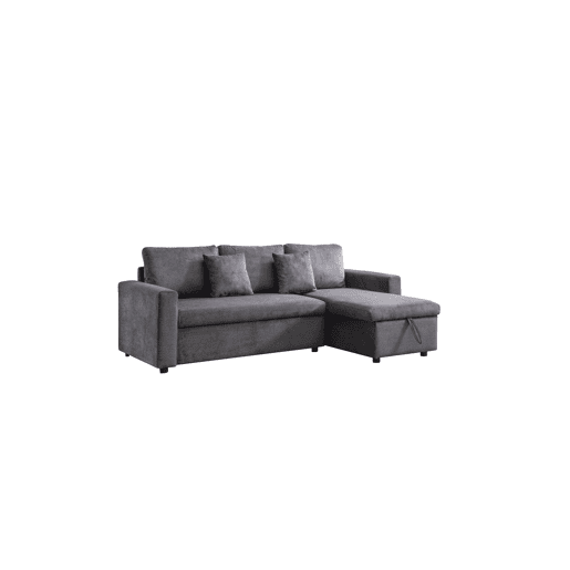 Chaise longue DRAKO reversível 3 lugares cinza escuro