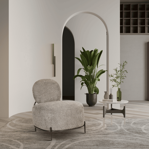Cadeirão decorativo OWEN cinza escuro