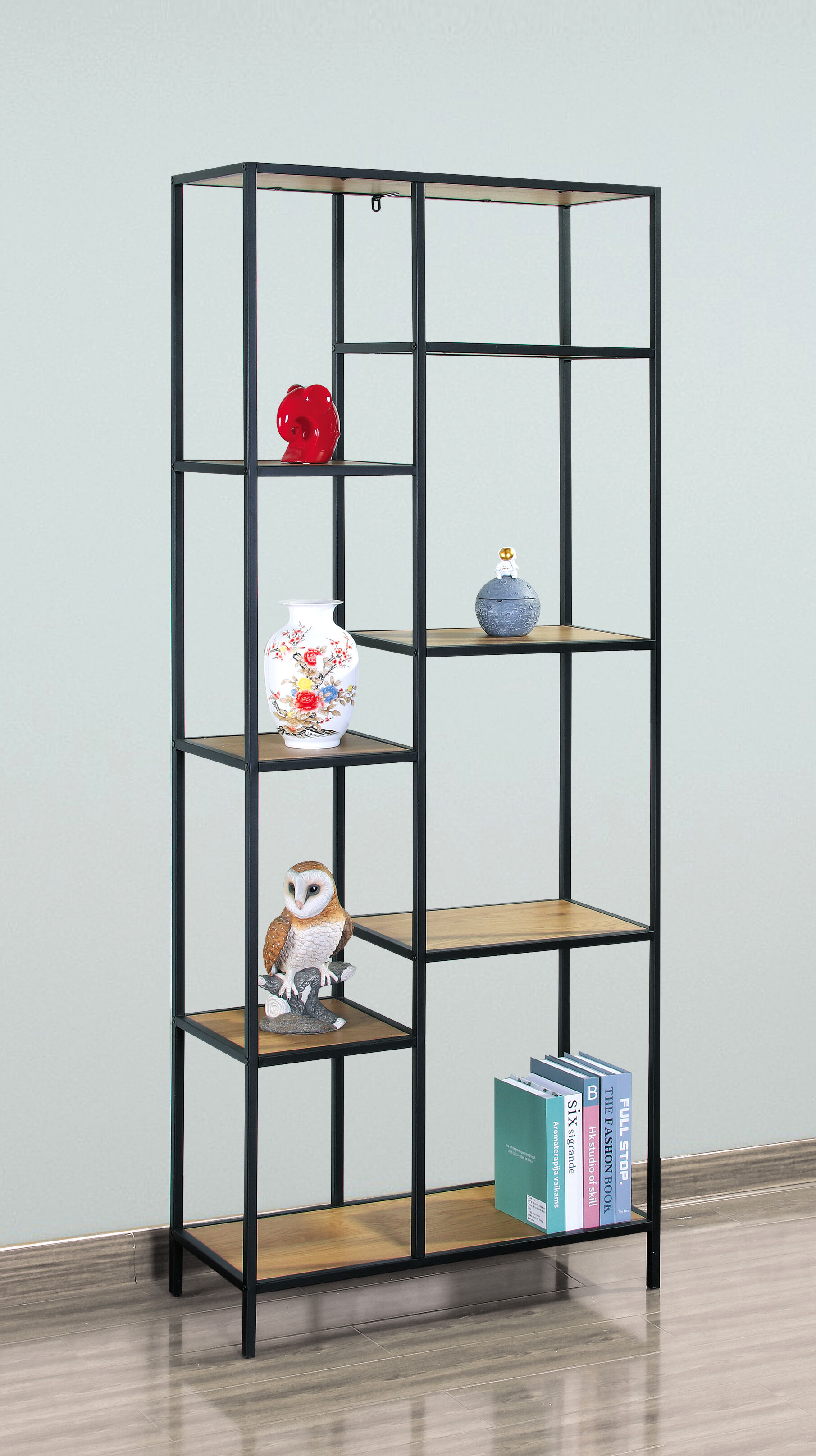 Estantería LILY color roble 8 huecos