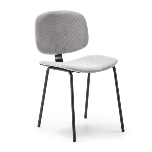 Cadeira de cozinha DECO fixa corduroy cinza