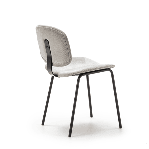 Cadeira de cozinha DECO fixa corduroy cinza