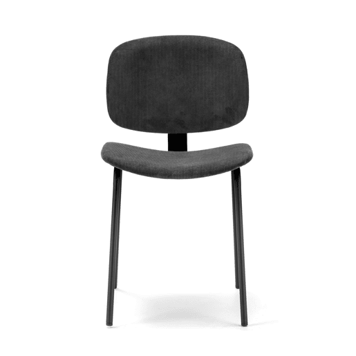 Cadeira de cozinha DECO fixa corduroy preta