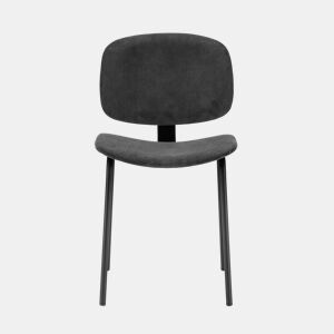 Cadeira de cozinha DECO fixa corduroy preta
