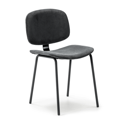 Cadeira de cozinha DECO fixa corduroy preta