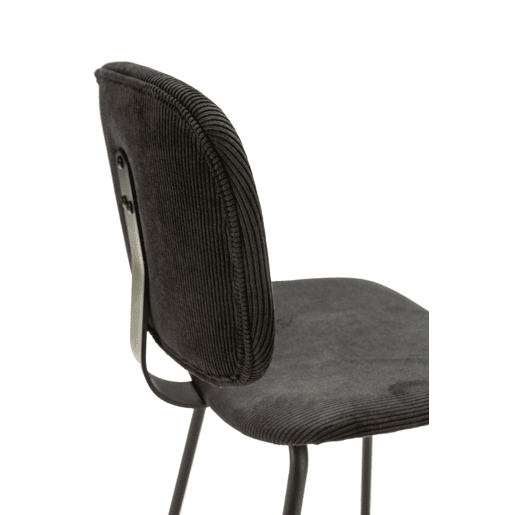 Cadeira de cozinha DECO fixa corduroy preta
