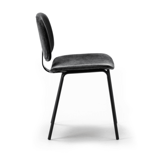 Cadeira de cozinha DECO fixa corduroy preta