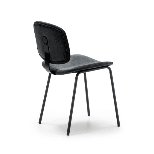 Cadeira de cozinha DECO fixa corduroy preta