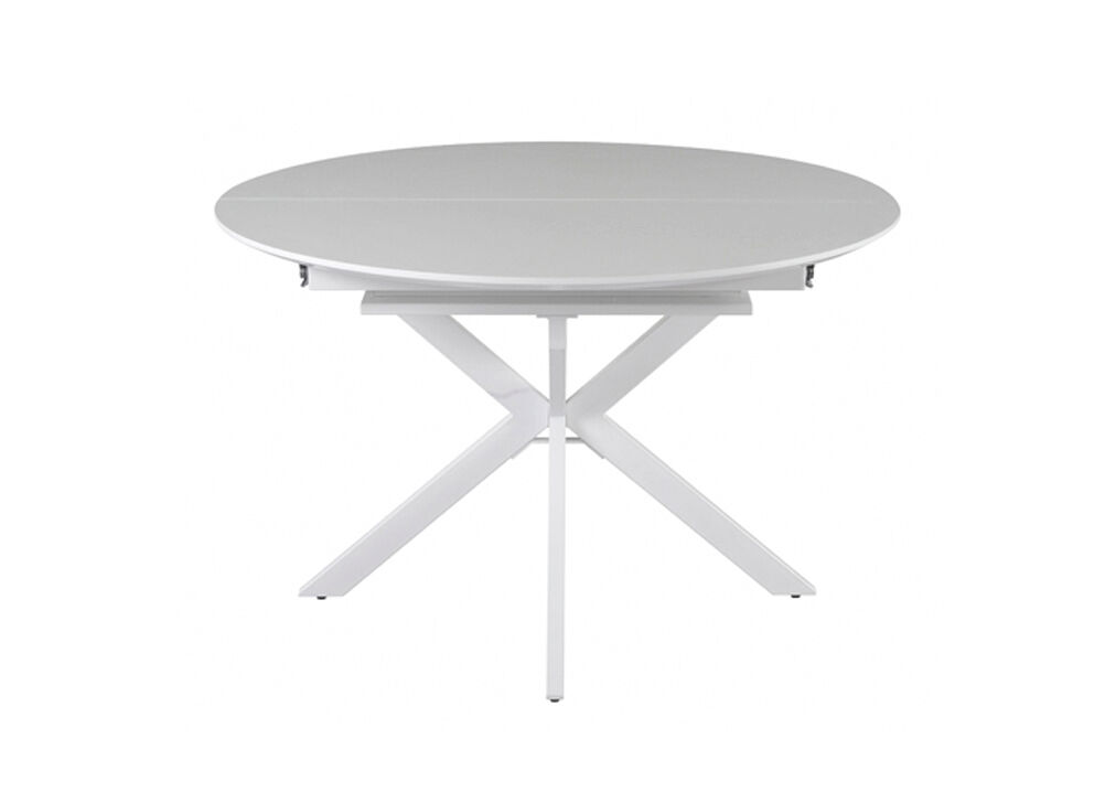 Mesa de comedor extensible redonda CINTHYA color blanco