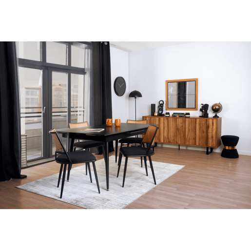 Mesa de jantar extensível JILL cerámica preto