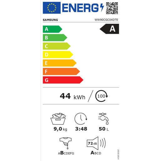 Máquina lavar roupa SAMSUNG WW90CGC04DTEEC 9kg 1400 RPM Máquina lavar roupa SAMSUNG WW90CGC04DTEEC 9kg 1400 RPM
