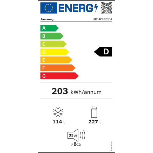 Combinado SAMSUNG RB34C632DSA 341 litros No Frost