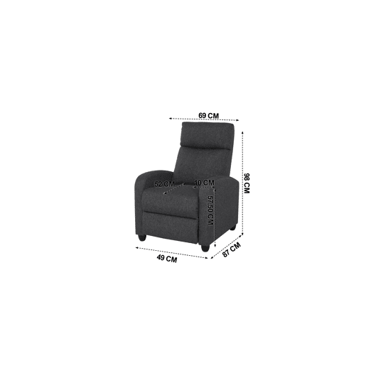 Cadeirão EROS manual relax cinza escuro